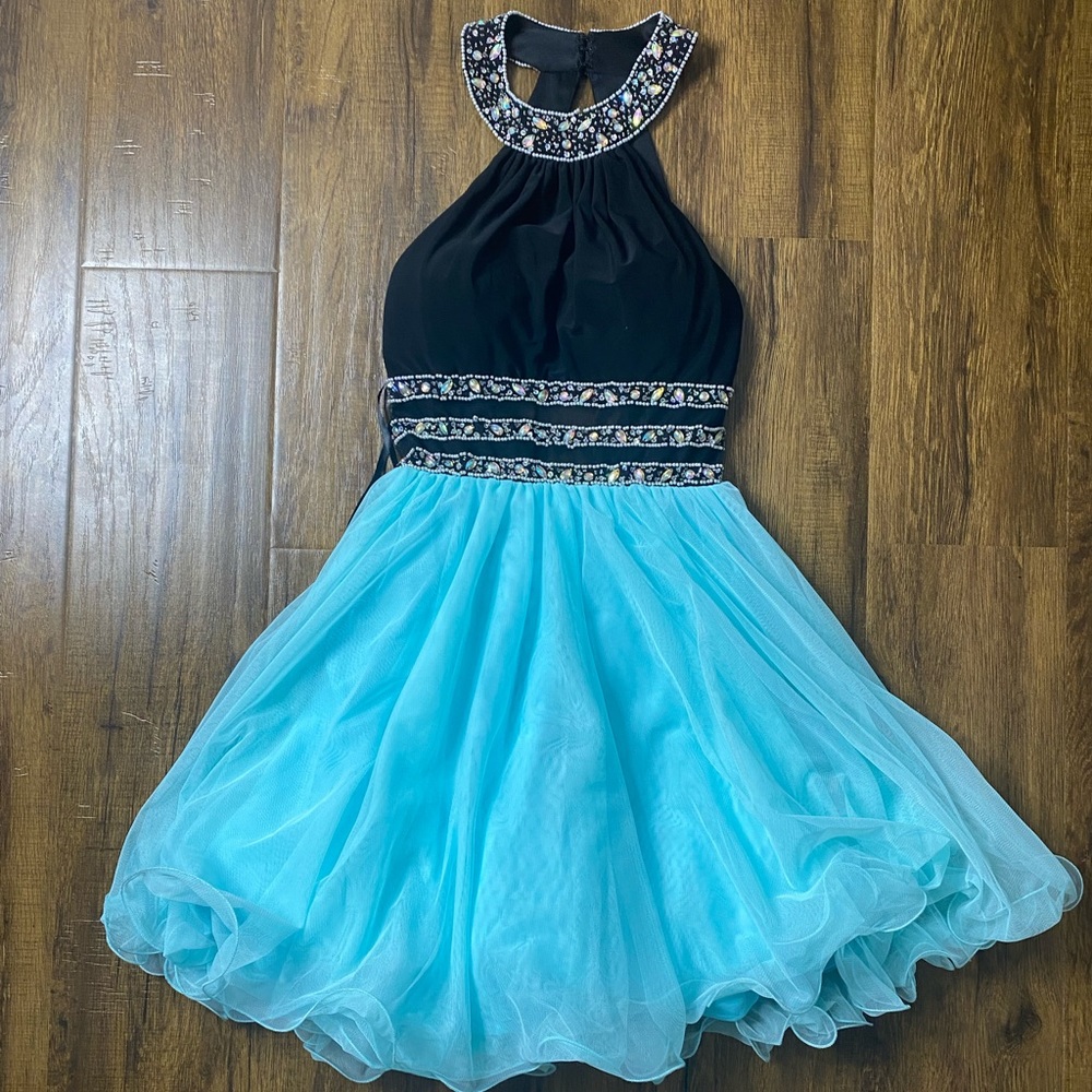 Bedazzled Rhinestone Cut Out Back Dress